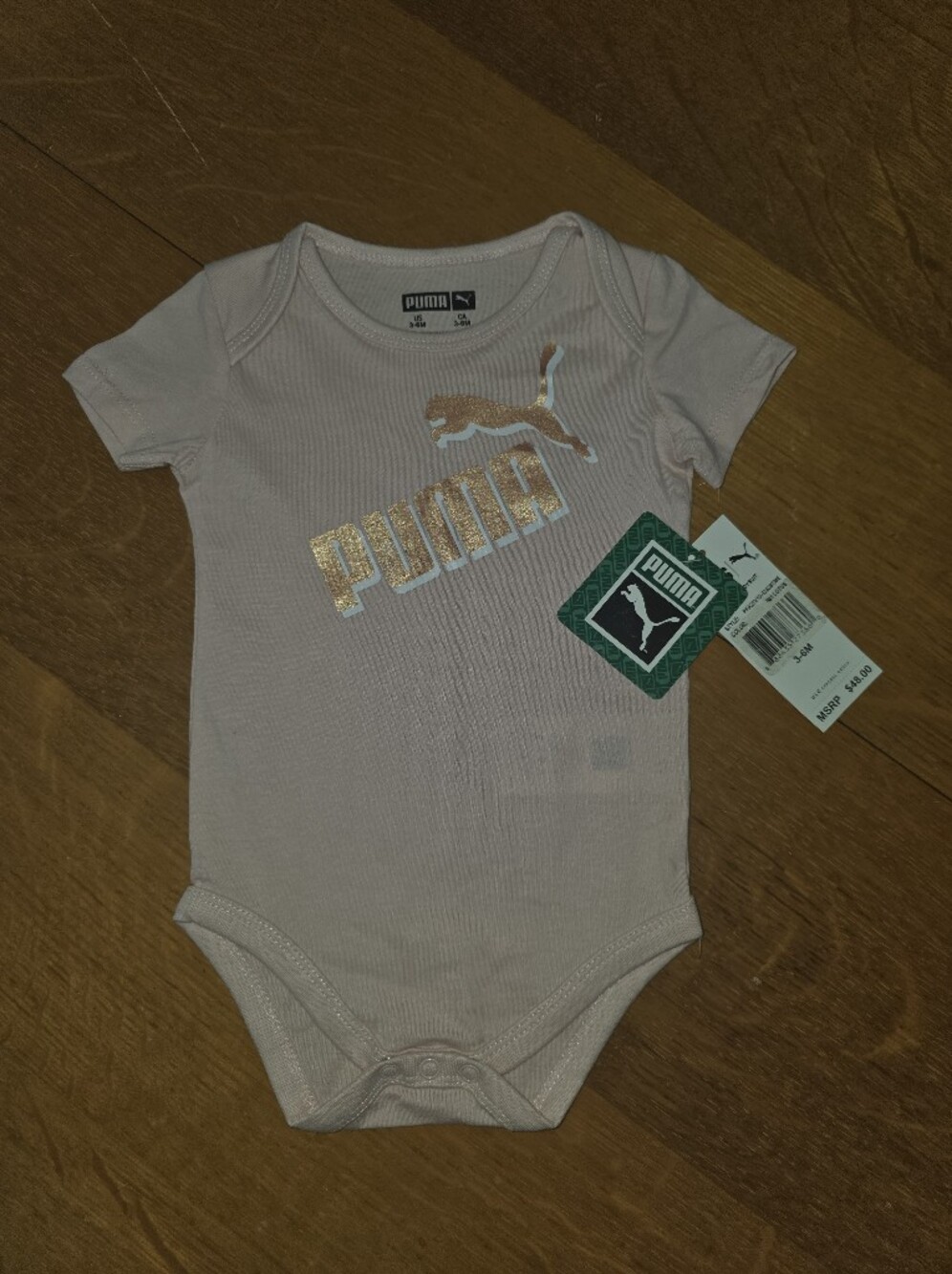 NWT Short Sleeve Bodysuit Infant Girl's PUMA 3-6 Months